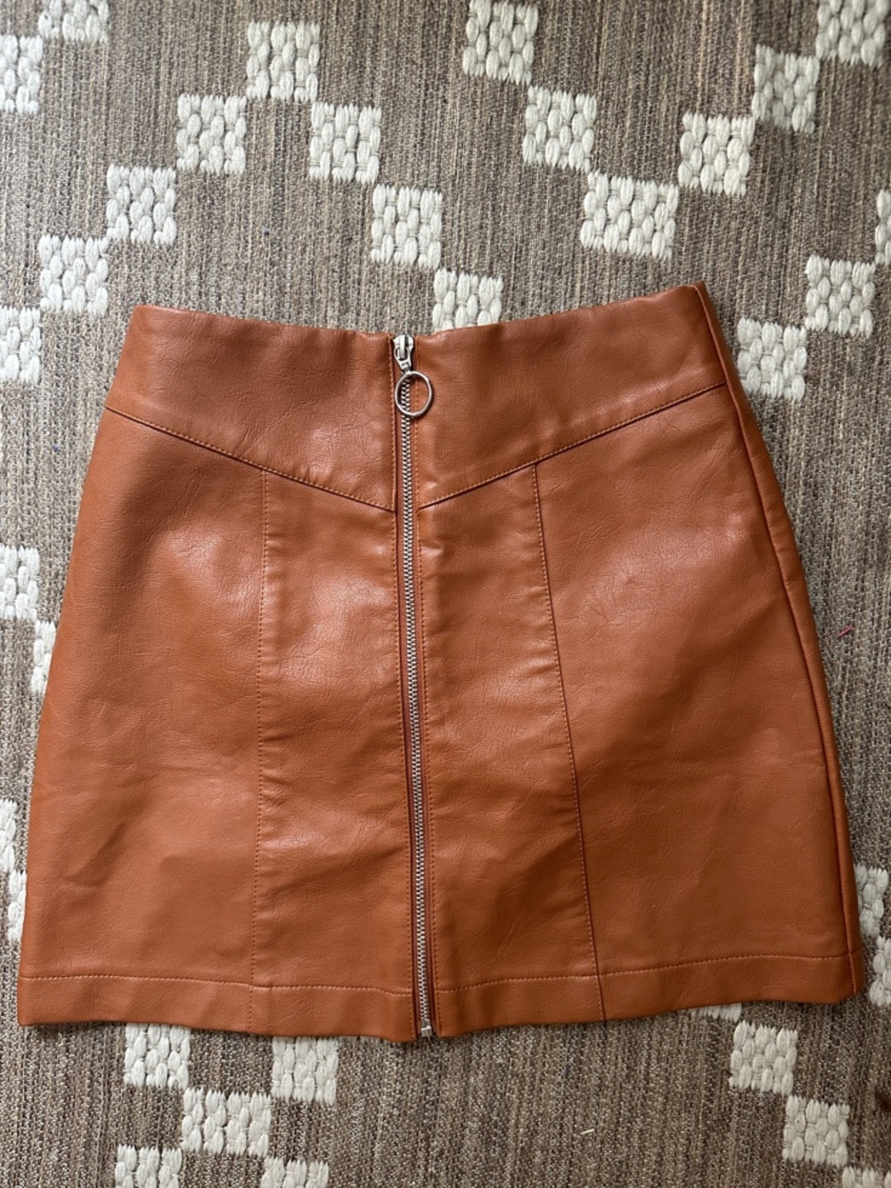 Fashion Nova Faux Leather Mini Skirt - Rust